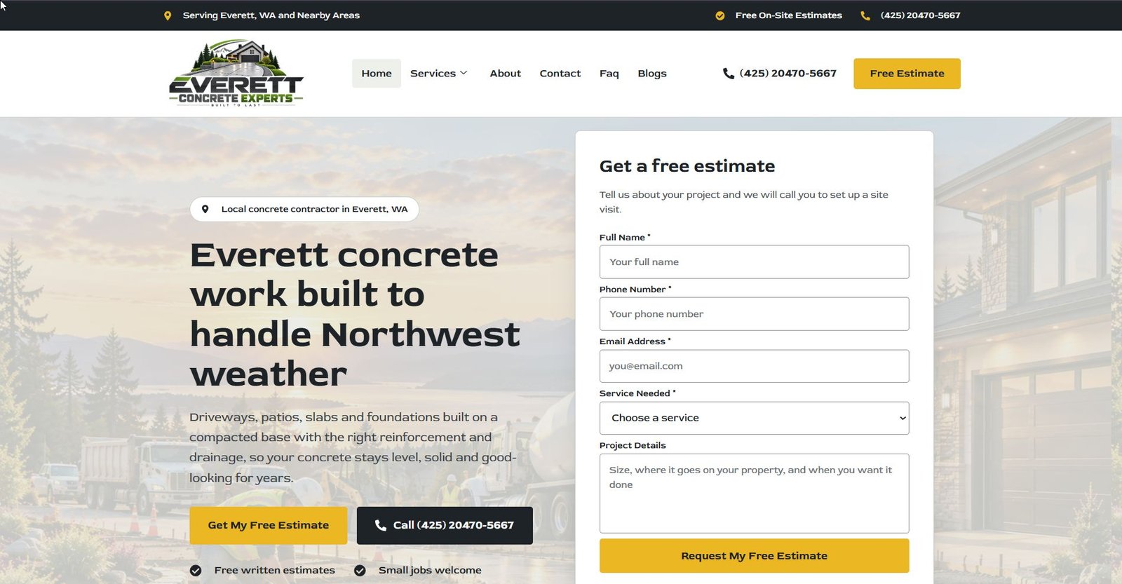 Everett Concrete Experts — WordPress Website