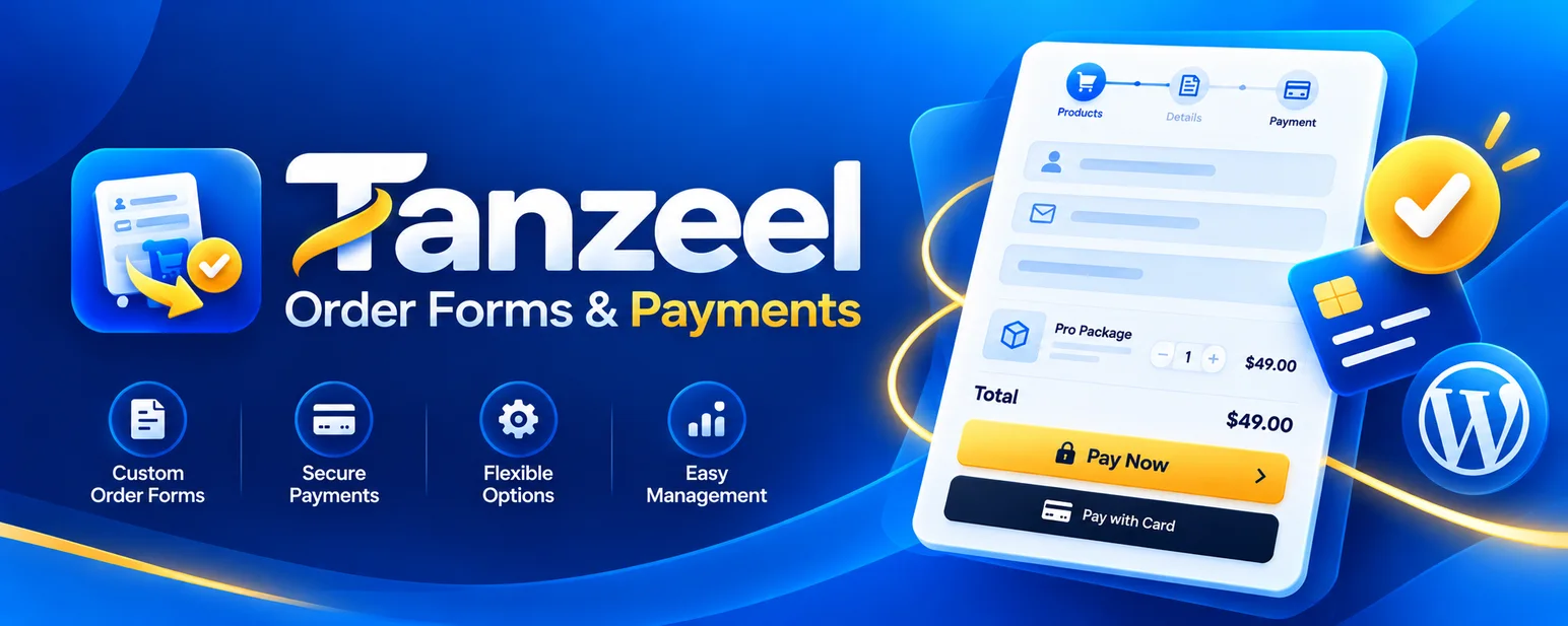 Tanzeel Order Forms & Payments banner